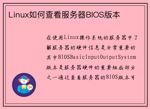 Linux如何查看服务器BIOS版本